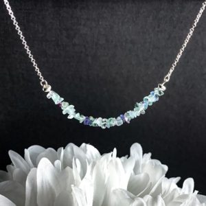 Rainbow Fluorite Crystal Necklace Raw Healing Crystals Empath Protection Choker