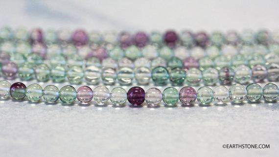 Rainbow Fluorite 4mm Round Beads 16" Strand 124-1116