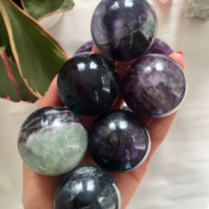 Rainbow Fluorite Sphere, Polished Crystal