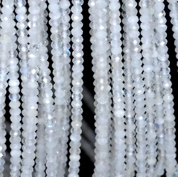 3x2mm Rainbow Moonstone Gemstone Grade Aaa Fine Faceted Cut Rondelle Loose Beads 15.5 Inch Full Strand (80001683-792)