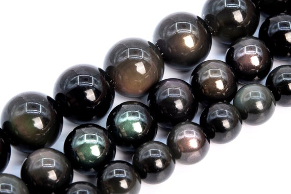 Rainbow Obsidian Beads Grade Aaa Genuine Natural Gemstone Round Loose Beads 6mm 8mm Bulk Lot Options