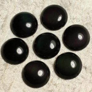 Shop Rainbow Obsidian Beads! 1pc – Cabochon stone – round 10 mm 4558550006554 Rainbow Obsidian | Natural genuine round Rainbow Obsidian beads for beading and jewelry making.  #jewelry #beads #beadedjewelry #diyjewelry #jewelrymaking #beadstore #beading #affiliate #ad