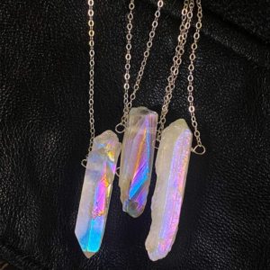 Angel Aura Quartz Necklace – Sterling Silver Pendant Necklace – Healing Aura Quartz Jewelry – Mother Of The Bride Gift – Anniversary Gift | Natural genuine Gemstone jewelry. Buy crystal jewelry, handmade handcrafted artisan jewelry for women.  Unique handmade gift ideas. #jewelry #beadedjewelry #beadedjewelry #gift #shopping #handmadejewelry #fashion #style #product #jewelry #affiliate #ad