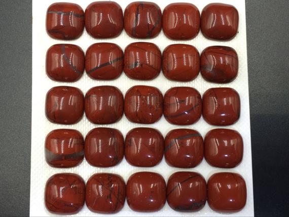 5pcs 12mm Red Jasper Cabochon 12mm Smooth Square Pillow Cabochon Red Stone Gemstone Cabochon Loose Gemstone Semi Precious Red Cabochon Gc