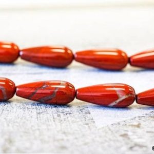 Shop Red Jasper Beads! M/ Red Jasper 9x22mm/ 6x16mm Teardrop Beads 15.5" strand Natural Jasper gemstone beads For Earring, Crafts, Jewelry Designs Making | Natural genuine beads Red Jasper beads for beading and jewelry making.  #jewelry #beads #beadedjewelry #diyjewelry #jewelrymaking #beadstore #beading #affiliate #ad