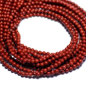 Shop Red Jasper Bead Shapes! Thread 39cm 170pc approx – Stone Pearls – Jasper Red Balls 2mm Red Brown Brick | Natural genuine other-shape Red Jasper beads for beading and jewelry making.  #jewelry #beads #beadedjewelry #diyjewelry #jewelrymaking #beadstore #beading #affiliate #ad