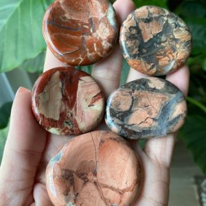 Shop Red Jasper Stones & Crystals! Brecciated red  jasper worry stone | Natural genuine stones & crystals in various shapes & sizes. Buy raw cut, tumbled, or polished gemstones for making jewelry or crystal healing energy vibration raising reiki stones. #crystals #gemstones #crystalhealing #crystalsandgemstones #energyhealing #affiliate #ad