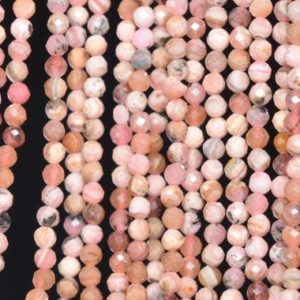 Shop Rhodochrosite Faceted Beads! Genuine Natural Multicolor Rhodochrosite Loose Beads Argentina Grade A Faceted Round Shape 3mm | Natural genuine faceted Rhodochrosite beads for beading and jewelry making.  #jewelry #beads #beadedjewelry #diyjewelry #jewelrymaking #beadstore #beading #affiliate #ad