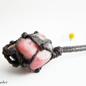 Rhodonite pendant, Rhodonite necklace, Rhodonite jewelry, Rhodocrosite jewelry, chakra jewelry, dusty pink, healing stones, crystals, boho | Natural genuine Rhodonite necklaces. Buy crystal jewelry, handmade handcrafted artisan jewelry for women.  Unique handmade gift ideas. #jewelry #beadednecklaces #beadedjewelry #gift #shopping #handmadejewelry #fashion #style #product #necklaces #affiliate #ad