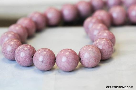 L/ Rhodonite 16mm Round Beads 15.5" Strand Natural Pink Gemstone Beads For Jewelry Making Shade Varies