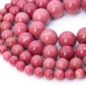 Rose Pink Rhodonite Beads Grade AAA Genuine Natural Gemstone Round Loose Beads 4-5MM 6-7MM 8MM 10-11MM 12-13MM Bulk Lot Options | Natural genuine round Rhodonite beads for beading and jewelry making.  #jewelry #beads #beadedjewelry #diyjewelry #jewelrymaking #beadstore #beading #affiliate #ad