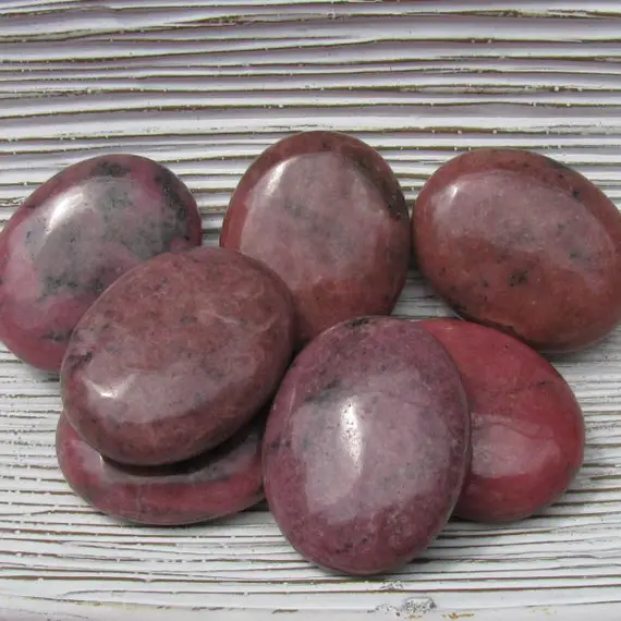 Pink Rhodonite Stones For Self-love And Compassion, Rhodonite Crystals, Healing Stones And Crystals, Heart Chakra, (1.75" L X 1.4" W)