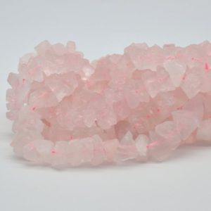 Shop Rose Quartz Chip & Nugget Beads! Raw Hand Polished Natural Rose Quartz Semi-precious Gemstone Nugget Beads – approx 8mm – 10mm x 12mm – 15mm – approx 15.5" strand | Natural genuine chip Rose Quartz beads for beading and jewelry making.  #jewelry #beads #beadedjewelry #diyjewelry #jewelrymaking #beadstore #beading #affiliate #ad