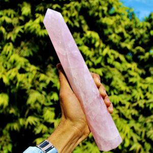 Shop Rose Quartz Points & Wands! Large 105MM Natural Pink Rose Quartz Chakra Metaphysical Meditation Healing Power Lingam | Natural genuine stones & crystals in various shapes & sizes. Buy raw cut, tumbled, or polished gemstones for making jewelry or crystal healing energy vibration raising reiki stones. #crystals #gemstones #crystalhealing #crystalsandgemstones #energyhealing #affiliate #ad