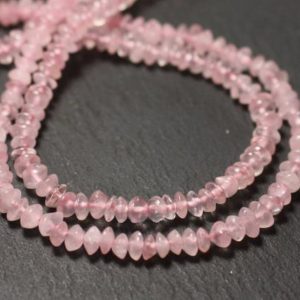 Shop Rose Quartz Rondelle Beads! Wire 35cm 163pc – stone beads – approx 4-5mm – 8741140013100 abacus Rondelle Rose Quartz | Natural genuine rondelle Rose Quartz beads for beading and jewelry making.  #jewelry #beads #beadedjewelry #diyjewelry #jewelrymaking #beadstore #beading #affiliate #ad