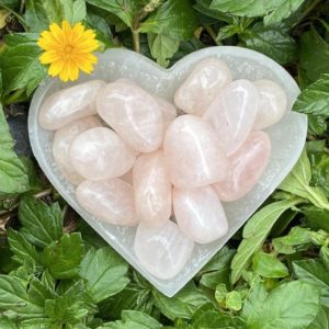 Shop Tumbled Rose Quartz Crystals & Pocket Stones! Rose Quartz, Rose Quarts Tumble Stone, Tumbled Rose Quartz, Polished Rose Quartz, Unconditional Love Crystal | Natural genuine stones & crystals in various shapes & sizes. Buy raw cut, tumbled, or polished gemstones for making jewelry or crystal healing energy vibration raising reiki stones. #crystals #gemstones #crystalhealing #crystalsandgemstones #energyhealing #affiliate #ad