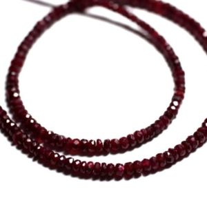 Shop Ruby Faceted Beads! Fil 33cm 170pc env – Perles de Pierre – Rubis Rondelles Facettées 2-4mm – 4558550090959 | Natural genuine faceted Ruby beads for beading and jewelry making.  #jewelry #beads #beadedjewelry #diyjewelry #jewelrymaking #beadstore #beading #affiliate #ad