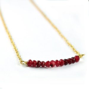 Shop Ruby Necklaces! Natural Red Ruby Gemstone Necklace  Birthstone Necklace  Bar Necklace  Delicate Necklace  Gift For Her  Chain Necklace  Beaded Jewelry | Natural genuine Ruby necklaces. Buy crystal jewelry, handmade handcrafted artisan jewelry for women.  Unique handmade gift ideas. #jewelry #beadednecklaces #beadedjewelry #gift #shopping #handmadejewelry #fashion #style #product #necklaces #affiliate #ad