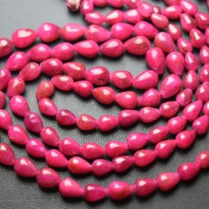 Shop Ruby Bead Shapes! 8 Inch strand,Natural Dyed Ruby Smooth Drops Shaped Briolettes. 7-9mm | Natural genuine other-shape Ruby beads for beading and jewelry making.  #jewelry #beads #beadedjewelry #diyjewelry #jewelrymaking #beadstore #beading #affiliate #ad