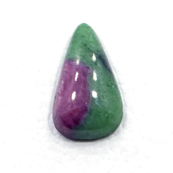 14x25 Mm Natural Ruby Zoisite -ruby In Zoisite , Pear Shape Ruby Zoisite Cabochon Loose Gemstone Natural Green Pink Hand Polish 21.75 Carat