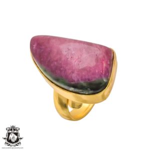 Shop Ruby Zoisite Rings! Size 6.5 – Size 8 Adjustable  Ruby Zoisite  Energy Healing Ring • Meditation Crystal Ring • 24K Gold  Ring GPR184 | Natural genuine Ruby Zoisite rings, simple unique handcrafted gemstone rings. #rings #jewelry #shopping #gift #handmade #fashion #style #affiliate #ad
