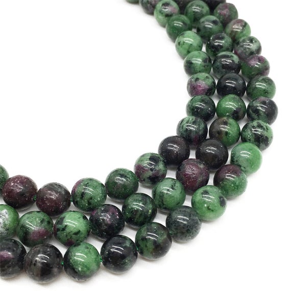 8mm Ruby Zoisite Beads, Round Gemstone Beads, Wholesale Beads
