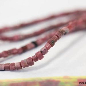 S/ Rhodonite 3x3mm/ 4x4mm Cube beads 15.5" strand Natural pink gemstone tiny cube beads for jewelry making | Natural genuine other-shape Gemstone beads for beading and jewelry making.  #jewelry #beads #beadedjewelry #diyjewelry #jewelrymaking #beadstore #beading #affiliate #ad