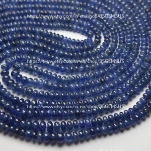 Shop Sapphire Rondelle Beads! 15 Inches Strand, superb-finest Quality, natural Burmese Blue Sapphire Smooth Rondelles, size.3-5.5mm | Natural genuine rondelle Sapphire beads for beading and jewelry making.  #jewelry #beads #beadedjewelry #diyjewelry #jewelrymaking #beadstore #beading #affiliate #ad