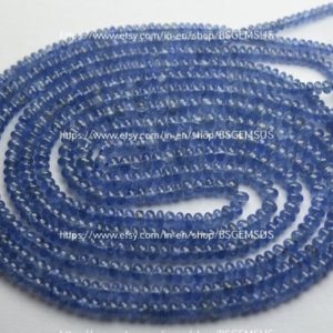 Shop Sapphire Rondelle Beads! 15 Inches Strand,Superb-Finest Quality,Natural Burmese Blue Sapphire Smooth Rondelles,Size.3-4mm | Natural genuine rondelle Sapphire beads for beading and jewelry making.  #jewelry #beads #beadedjewelry #diyjewelry #jewelrymaking #beadstore #beading #affiliate #ad