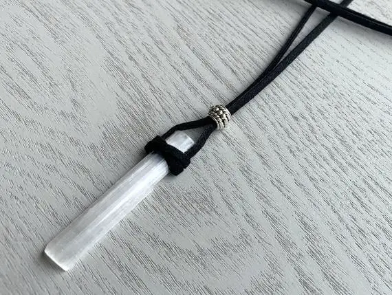 Selenite Pendant, Crystal Necklace, Protection Necklace, Selenite Necklace, Real Selenite Stone Pendant, Protection Jewelry Selenite Jewelry
