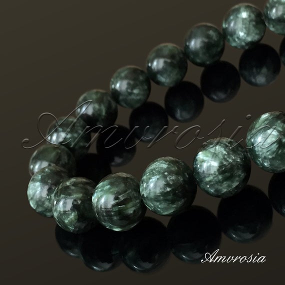Seraphinite Bracelet - Genuine Seraphinite Aaa Grade - Natural Russian Seraphinite Beads Bracelet - Rare Stone - Meditation Bracelet - Yoga