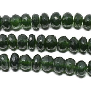 Shop Serpentine Faceted Beads! Serpentine Faceted Rondelle Gemstone Beads, Dark Green Stones, Indian Gems, Jewelry Making, Necklace Supplies, 6-8mm, 7.5" Strand | Natural genuine faceted Serpentine beads for beading and jewelry making.  #jewelry #beads #beadedjewelry #diyjewelry #jewelrymaking #beadstore #beading #affiliate #ad