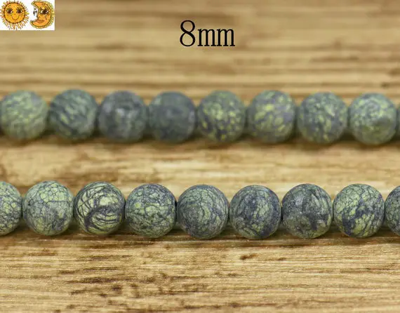 Serpentine,15 Inch Full Strand Serpentine Matte Round Beads,frosted Beads 8mm