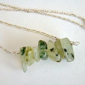 Shop Prehnite Necklaces! Shoreline Necklace, Prehnite Silver Chain Necklace, Chunky Prehnite Necklace, Green Gemstone Pendant, Raw Stone Jewelry, Natural Jewelry | Natural genuine Prehnite necklaces. Buy crystal jewelry, handmade handcrafted artisan jewelry for women.  Unique handmade gift ideas. #jewelry #beadednecklaces #beadedjewelry #gift #shopping #handmadejewelry #fashion #style #product #necklaces #affiliate #ad