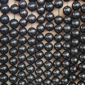 Shop Shungite Beads! 15.5" 4mm/6mm/8mm Natural Shungite Smooth Round Beads, black semi-precious stone | Natural genuine round Shungite beads for beading and jewelry making.  #jewelry #beads #beadedjewelry #diyjewelry #jewelrymaking #beadstore #beading #affiliate #ad