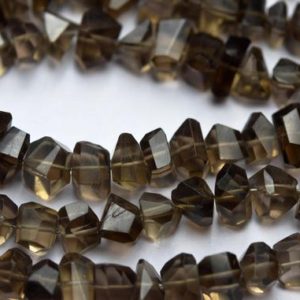 Shop Smoky Quartz Chip & Nugget Beads! 7 Inch Strand,Natural Smoky Quartz Faceted Fancy Nuggets  Shape Size 7-8mm | Natural genuine chip Smoky Quartz beads for beading and jewelry making.  #jewelry #beads #beadedjewelry #diyjewelry #jewelrymaking #beadstore #beading #affiliate #ad