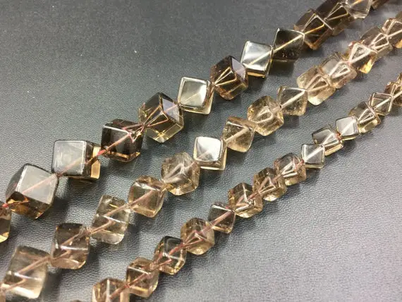 Smoky Quartz Crystal Cube Beads Square Crystal Beads High Quality Gemstone Beads Semiprecious Jewelry Making 6/8/10mm 15.5" Strand