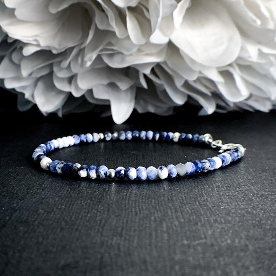 Dainty Sodalite Bracelet Healing Crystals For Calm