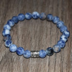 Natural Matte Blue Sodalite Bracelet, 7 Chakra Energy Bracelet, Women Sodalite Bracelet, Men Sodalite Bracelet, 8mm Blue Ornate Bracelet | Natural genuine Sodalite bracelets. Buy crystal jewelry, handmade handcrafted artisan jewelry for women.  Unique handmade gift ideas. #jewelry #beadedbracelets #beadedjewelry #gift #shopping #handmadejewelry #fashion #style #product #bracelets #affiliate #ad