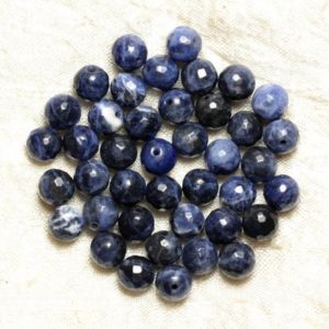 Shop Sodalite Faceted Beads! Wire 39cm 63pc env – beads of stone – Sodalite balls faceted 6 mm | Natural genuine faceted Sodalite beads for beading and jewelry making.  #jewelry #beads #beadedjewelry #diyjewelry #jewelrymaking #beadstore #beading #affiliate #ad