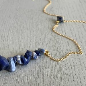 Shop Sodalite Necklaces! Unique Mother's Day Gift Idea, Sodalite Necklace, Genuine Gemstone Necklace, Healing Jewelry Gift, Blue Stone Layering Necklace Sodalite | Natural genuine Sodalite necklaces. Buy crystal jewelry, handmade handcrafted artisan jewelry for women.  Unique handmade gift ideas. #jewelry #beadednecklaces #beadedjewelry #gift #shopping #handmadejewelry #fashion #style #product #necklaces #affiliate #ad