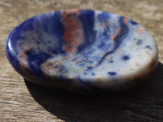 Sodalite Worry Healing Stone With A Thumb Indent With Positive Healing Energy!