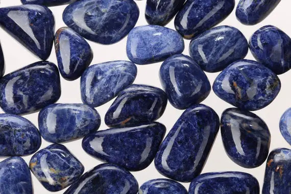 Hand Tumbled Raw Sodalite Pieces, Tumbled Rough Sodalite, Tumbled Sodalite Crystal, Tumbledsodalite