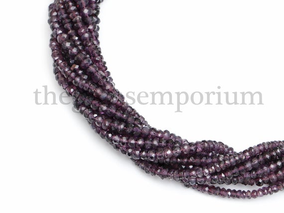 Natural Violet Spinel Faceted Rondelle Beads, Violet Spinel Faceted Beads, Violet Spinel Rondelle Beads, Spinel Beads, Violet Spinel Beads