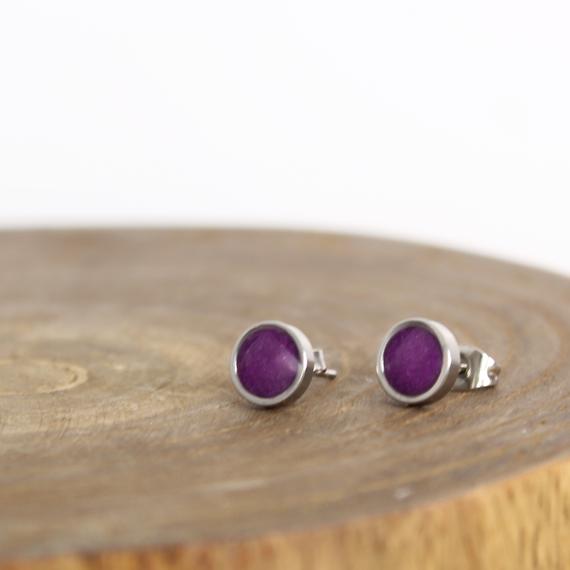 Sugilite Earrings - Purple Studs - Purple Earrings - Sugilite Jewelry