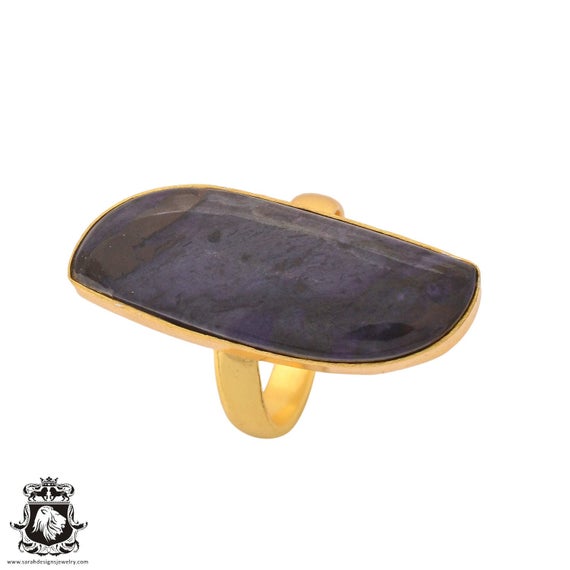 Size 9.5 - Size 11 Sugilite Ring Meditation Ring 24k Gold Ring Gpr1118