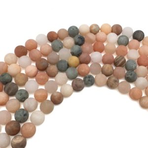 Shop Sunstone Round Beads! 6mm Matte Sunstone Beads, Orange Sunstone Beads, Round Gemstone Beads, Wholesale Beads | Natural genuine round Sunstone beads for beading and jewelry making.  #jewelry #beads #beadedjewelry #diyjewelry #jewelrymaking #beadstore #beading #affiliate #ad