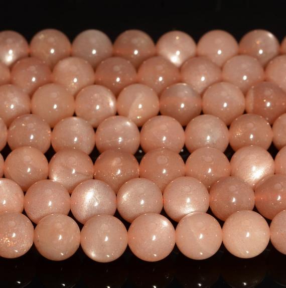 8mm Orange Sunstone Gemstone Grade Aaa Round Loose Beads 7.5 Inch Half Strand Lot 1,2,6,12 And 50 (90188959-91)