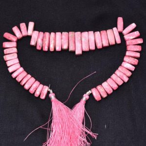 Aaa Thulite Gemstone 11mm-13mm Cuboid Bricks Beads | 8inch Strand-188carats | Natural Pink Thulite Semi Precious Gemstone Rectangle Beads