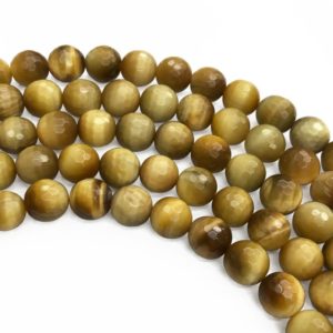 Shop Tiger Eye Faceted Beads! 8mm Faceted Golded Tiger Eye Beads, Round Gemstone Beads, Wholesale Beads | Natural genuine faceted Tiger Eye beads for beading and jewelry making.  #jewelry #beads #beadedjewelry #diyjewelry #jewelrymaking #beadstore #beading #affiliate #ad